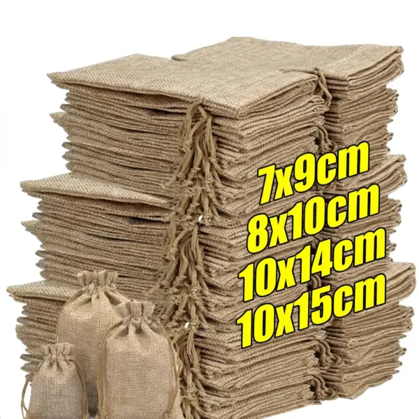 burlap all sizes stack