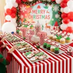 Christmas Red and White Striped Tablecloth for Holiday Gatherings, Parties & Festive Table Décor