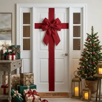 door bow gift scene