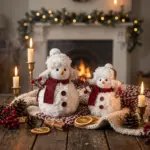 Christmas Plush Knitted Snowman doll Ornament for Desktop & Home Décor