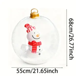 4D Flat Giant Inflatable Christmas Decoration with Santa House & Snow Scene, Indoor & Outdoor Holiday Décor - Image 2