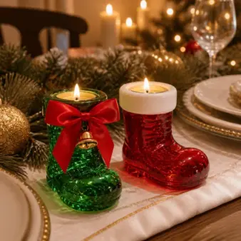 Christmas Boots Shoes Silicone Mold – DIY Candle Holder, Epoxy Resin & Holiday Craft Mold