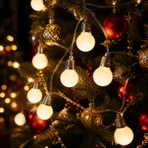 10-Light Big Bulb Ball Christmas Fairy Garland for Indoor & Outdoor Decor