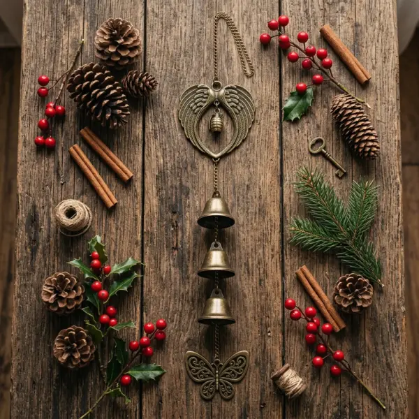 windchime rustic flatlay