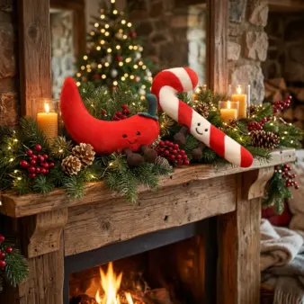 Christmas Chili Pepper & Candy Cane Plush Toy – Soft Novelty Stuffed Decoration & Holiday Gift