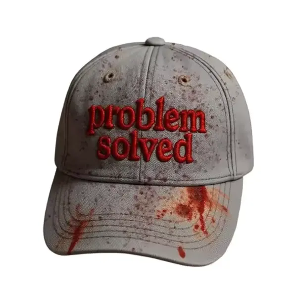 Halloween Bloody Embroidered Baseball Cap Horror Theme Splatter Print Hat color D