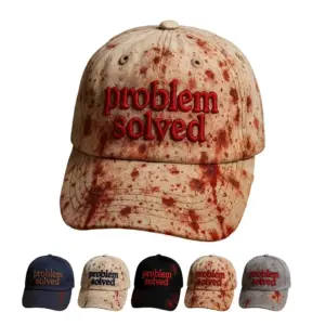 Halloween Bloody Embroidered Baseball Cap Horror Theme Splatter Print Hat feature