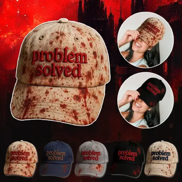 Halloween Bloody Embroidered Baseball Cap Horror Theme Splatter Print Hat mutlicolor