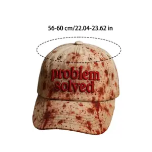 Halloween Bloody Embroidered Baseball Cap Horror Theme Splatter Print Hat size